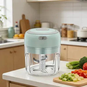 250ml Rechargeable Mini Electric Garlic Chopper, Cordless Portable Food Processor for Garlic, Ginger, Chili, Baby Food, Small Kitchen Gadget,Suitable for home kitchens, outdoor barbecues, restaurant back kitchens, party etc.(green/white/pink)