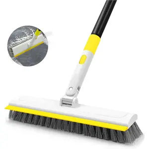 Floor Scrub Brush with 180? Rotating 50" Long Handle for Cleaning, 2 in 1 Scrape  Brush with , Tile Tub Scrub Brushes Attachment for Clean Bathroom Deck Kitchen and Floor Wall