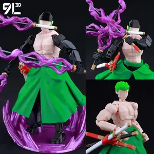 9L 3D Printed One Piece Roronoa Zoro Lucky Dummy 13 Movable Shapeshift Action Figures Mannequin Toys for Anime Lovers