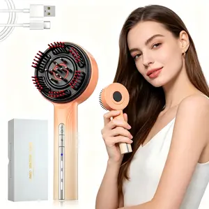 Electric Scalp Massage Comb, Cordless Gentle Vibration, Hair Oil Dispenser, Portable Daily Scalp Grooming Tool for Men & Women