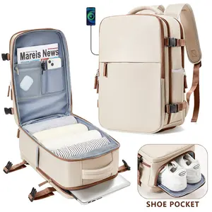 Simple multi-compartment business laptop travel bag, lightweight zipper luggage backpack, preppy backpack, large-capacity men's casual travel backpack, women's computer backpack, high school and middle school student backpack, college student backpack