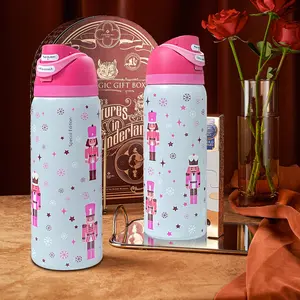 Nutcracker  Water bottle 32oz, 945ML, freesip,with straw,heat preservation time more than 24 hours, can make coffee, frozen drinks, , exquisite workmanship, suitable for camping, work, indoor and  Vacuum Flasks Bottled Drinkware Tumbler Portable
