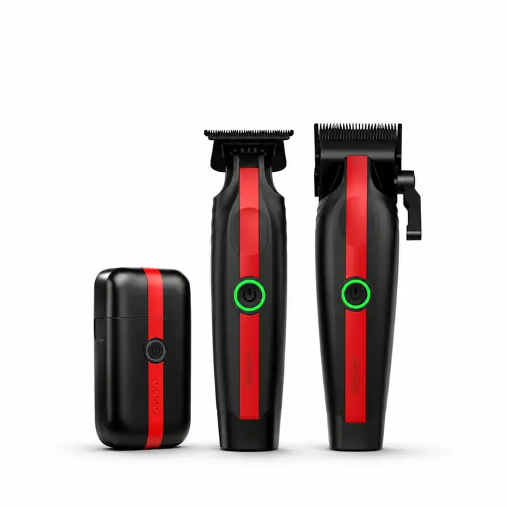 Veloce lite black red clipper & Veloce lite black red trimmer, get Veloce Lite shaver free