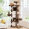 HOOMIC 73-Inch Fan-Shaped Corner Cat Tree, Space-Saving Multi-Level Tower with Cozy Condos, Perches, Baskets & Sisal Scratching Posts – Indoor Cat Activity Center