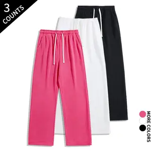3-Pack Men Casual Streetwear Sweatpants Wide Leg Baggy Fit Drawstring Waist Daily Pants fathersdaygift