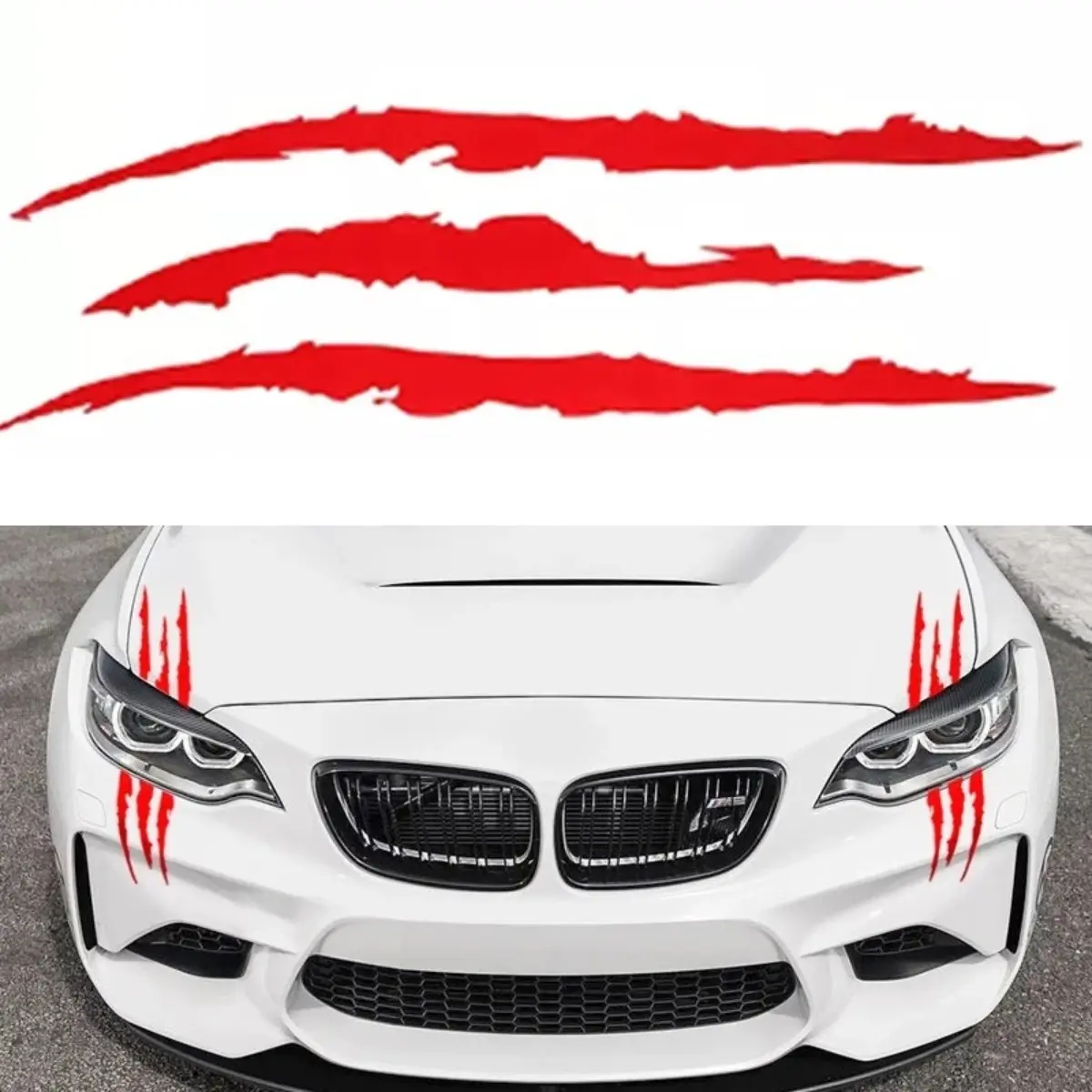 4-Pack Claw Mark Pattern Car Headlight Stickers - 15.7x4.7in PET Reflective Car Decals, Vehicle Decoration Auto Accessories, Sticker, Cars Accessories