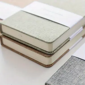 Notebook Linen Hard Cover Style Blank/Grid Pages 256 Pages Diary Planner Sketch Students Stationery School Office Supplies Notepad Hardcover Drawing Sketchbook