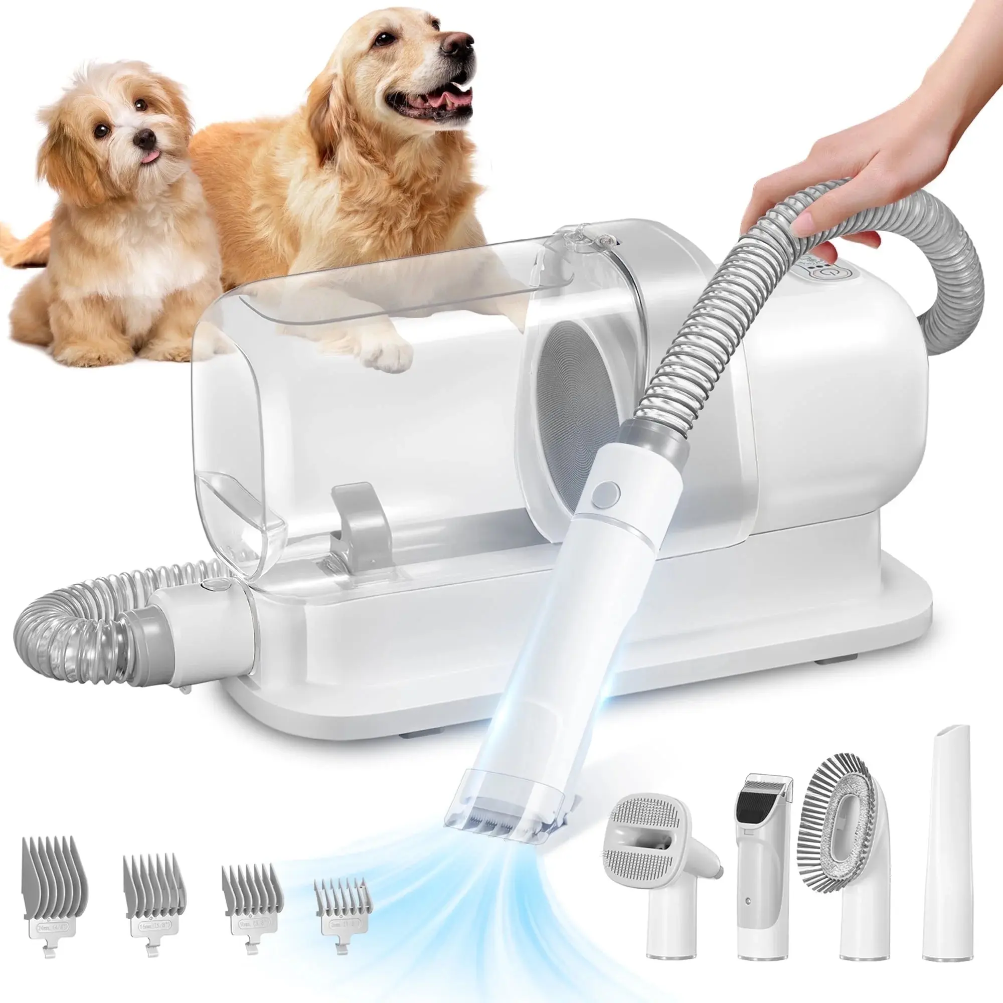 4-in-1 Dog & Cat Grooming Clippers Kit – Low Noise, 3-Year Warranty