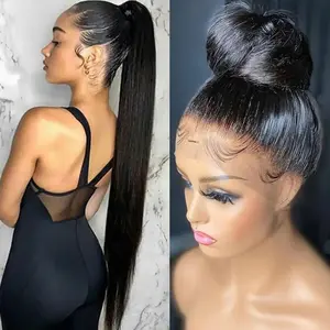 Bling Hair 360 Full Lace Frontal Wig Brazilian Straight Transparent Lace Front Real Hair Wigs For Women Pre Plucked 150% Density