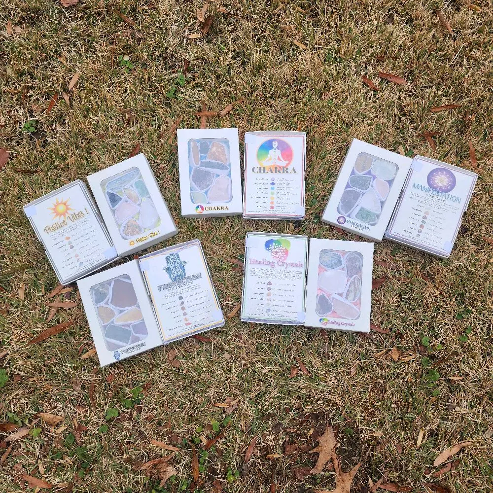Crystal Gift Set - Assorted Gemstone Collection - Chakra Protection Manifest Healing Positive Vibes
