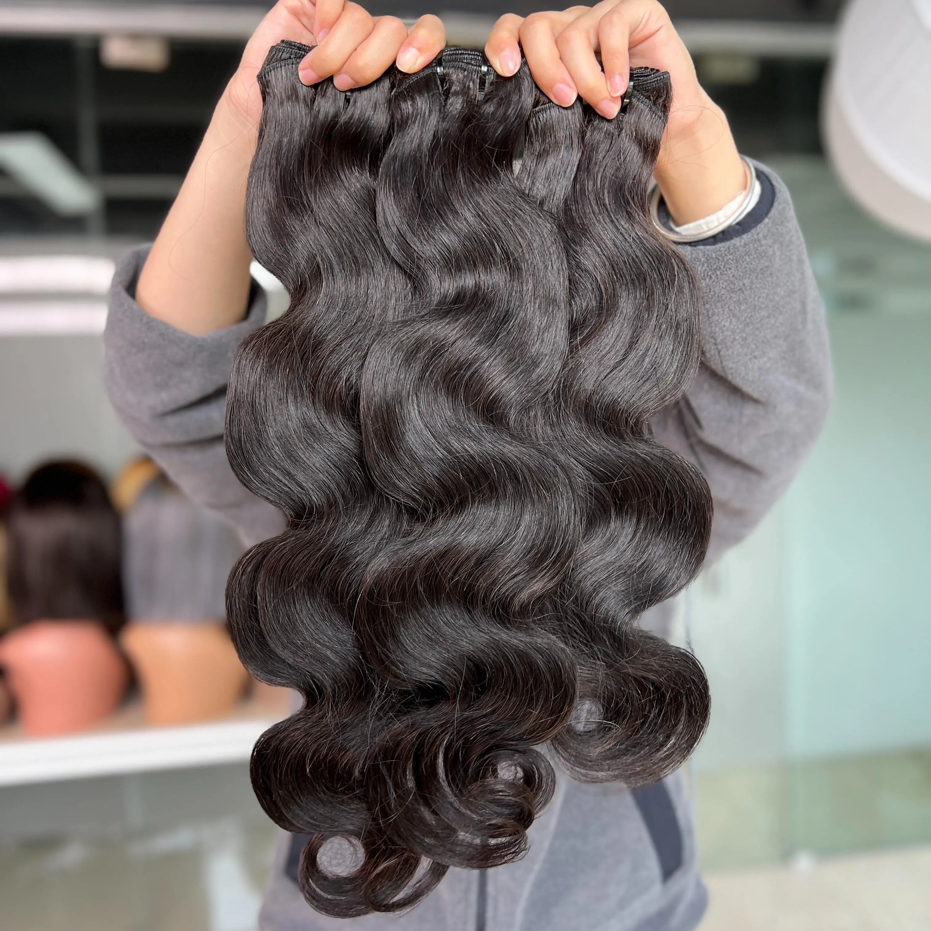 Full End Human Hair 1-4/set Brazilian Unprocessed Human Hair bundles Body Wave Can Be Dyed & Bleached Be Restyled natural color bundles for black woman