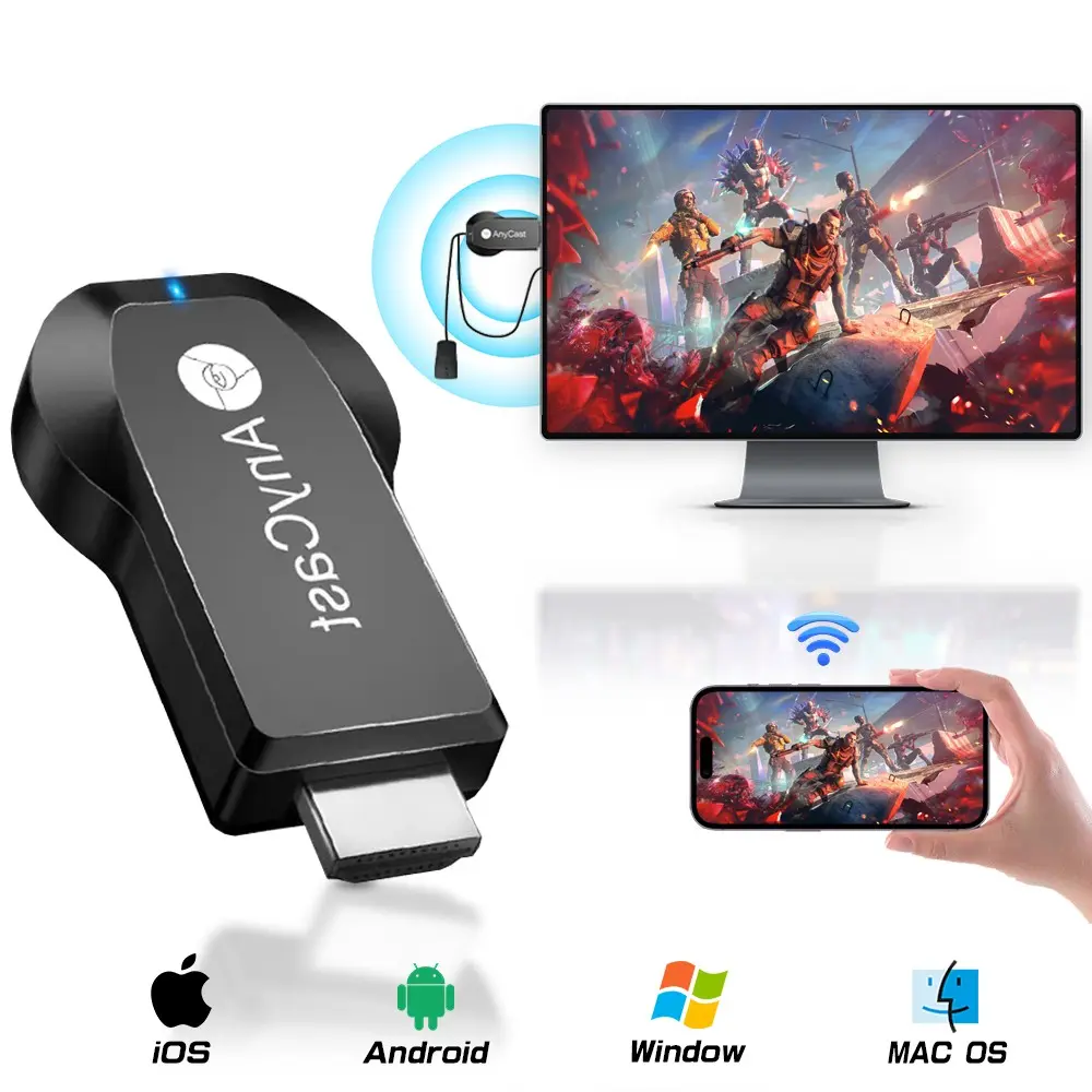 Wireless HDMI Display Adapter,2.4G WiFi Screen Mirroring Device for Phone/Tablet/Laptop,HD Screen Casting,Mobile Live Streaming Casting Tool,Cellphone Accessories, Digital Products, Electronic Gadgets, TV Sticks, Tech Gadgets