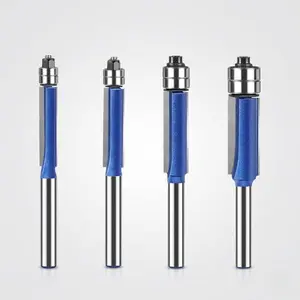 Router Bit Set Double Bearing Flush Trim Alloy Wood Trimming Professional