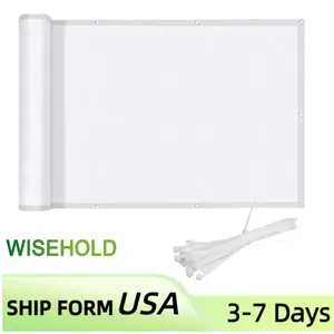 Waterproof Balcony Privacy Screen Cover - White 3.28*9.84FT Opaque Fence Privacy Cover PE, UV Protection, Sun Protection Mesh Balcony Tarpaulin, Suitable for Apartment Railings, Outdoor Terraces, Deck, Porch, Balcony, Pavilion, Eaves, Courtyard,
