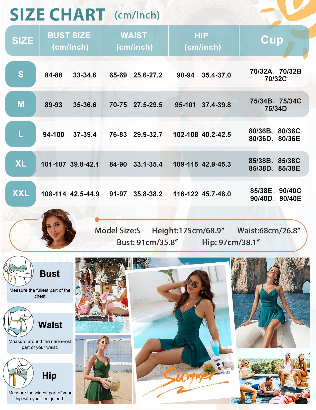 Womens Tummy Control Swimwear One Piece Skirted Swimsuit V Neck Adjustable Shoulder Straps Swimming Dress
