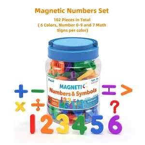 Magnetic Numbers and Math Signs Set with Storage Jar, Educational Teaching Aid, Interactive Learning Tool for Kids, Educational Math Learning Kit, Enhances Counting Skills, Table Math Games, Math Learning Tools, Math Learning Blocks