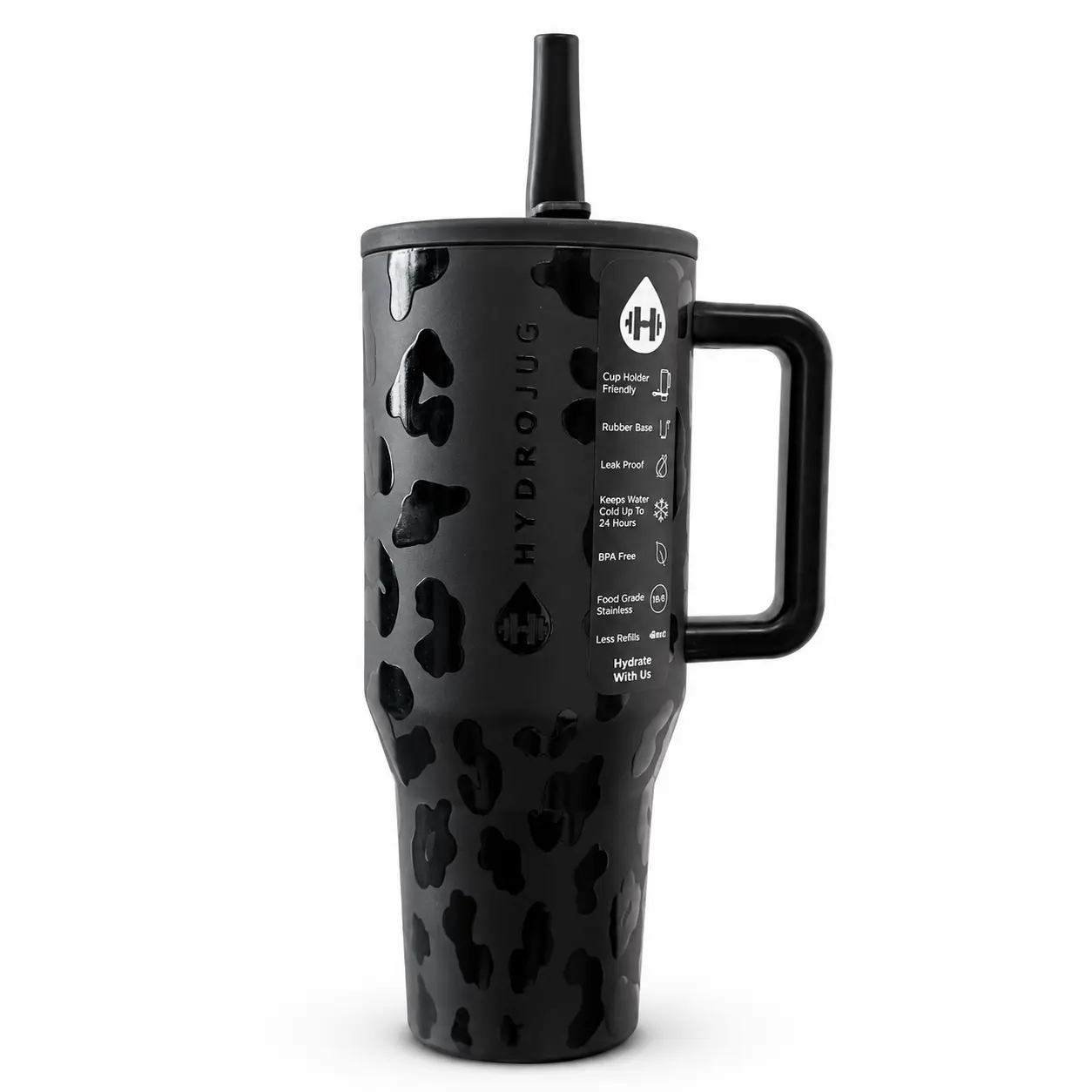HydroJug 40oz Aesthetic Large Insulated Stainless Steel Tumbler - Boujee Household Item, Leakproof, Portable, Handle & Straw Lid, Ice-Cold Drinks & Coffee, Fits Office Desk & Car Cup Holders, Beach & Travel Companion, Home Supplies Storage Bottle