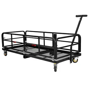 Hitch-Mounted Cargo Basket - Heavy-Duty 750 lbs Folding Hitch Mount Cargo Carrier with Wheels & Handle for SUV, RV, Truck & Trailer