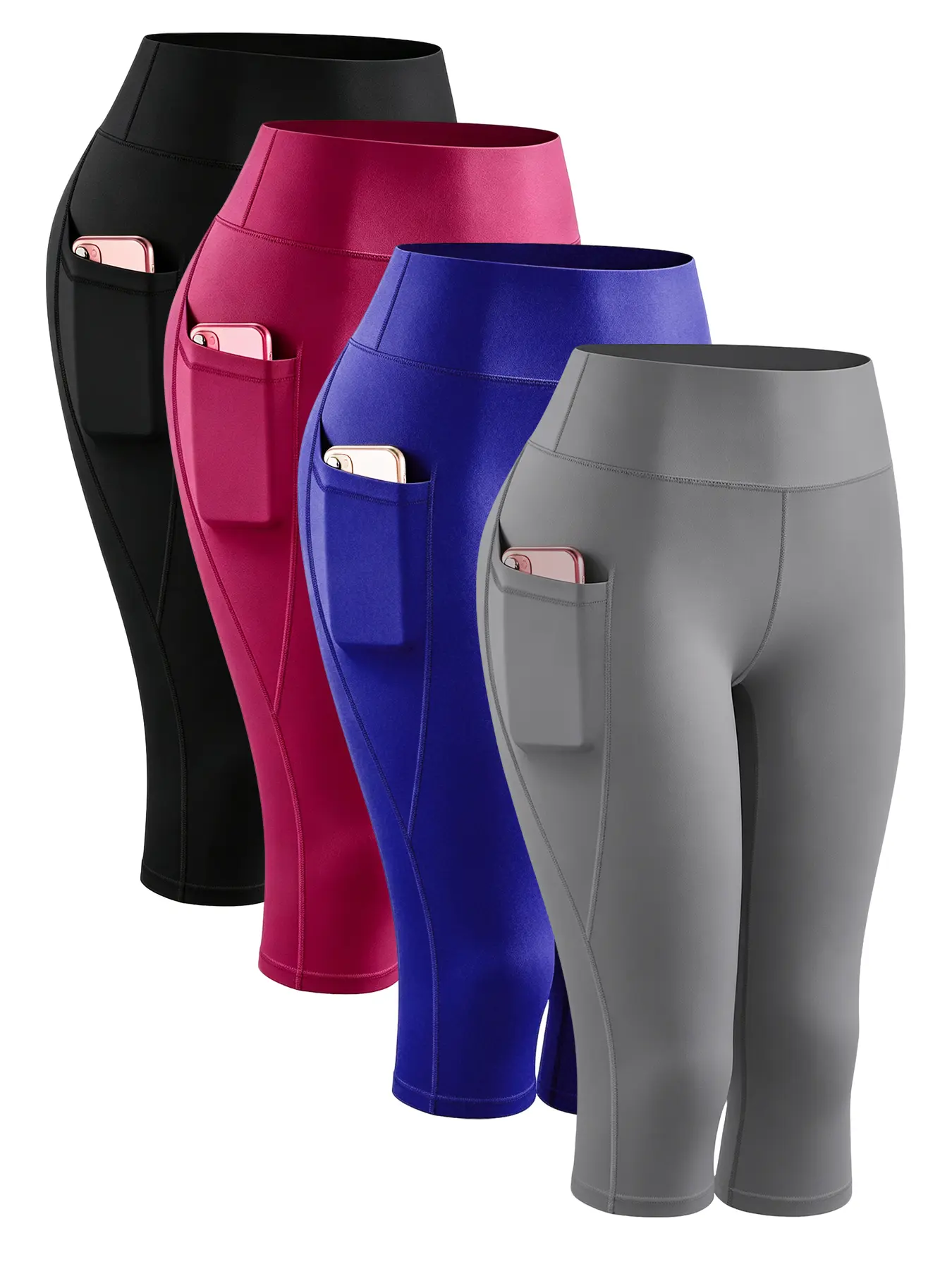 TikTok Graffiti Print High Waist Capri Leggings with Deep Side Phone Pockets, Scrunch Butt Quick Dry Breathable Workout Pants for Summer Street Athleisure elastic activewear