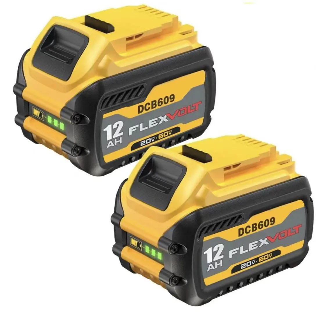 2PACK 12.0AHFor DEWALT batterycharger DCB612 20V 60V MAX FLEXVOLT Lithium-Ion DCB609-2