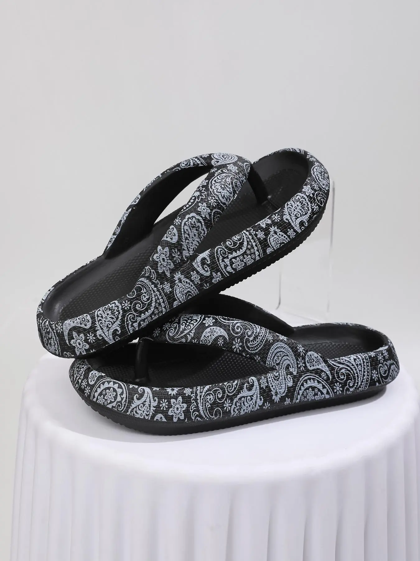 Women's Paisley Print Slides, Casual Comfortable Home Slippers, Non-slip Soft Slippers for Indoor & Outdoor Wear, Walking Shoes