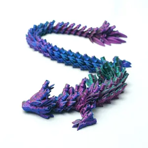 3D printed dragon model toys, flexible joint animal doll statues, home and office desk decorations, holiday surprise gifts Ornaments Decorative