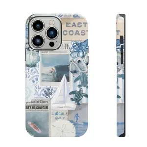 Beachy Blue Coquette Phone Cases & Covers, Summer Beach Coastal Cute iPhone Case, Preppy Aesthetic and Trendy Girly Phone Accessories