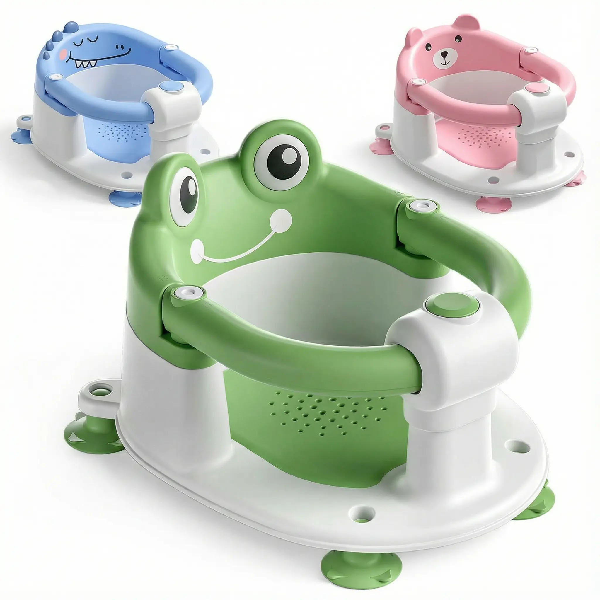 #Summerwins，MOREFEEL Baby Bath Chair for 5-18 Months Babies with Sit-Up Design Non-Slip Structure 4 Suction Cups Soft Cushion Compact Portable Safe & Secure Bath Time Gift,sunscreen