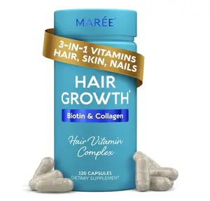 Hair Growth Vitamins with Biotin & Collagen MARÉE - 120 Capsules for Thicker Faster Hair Support for Women & Men