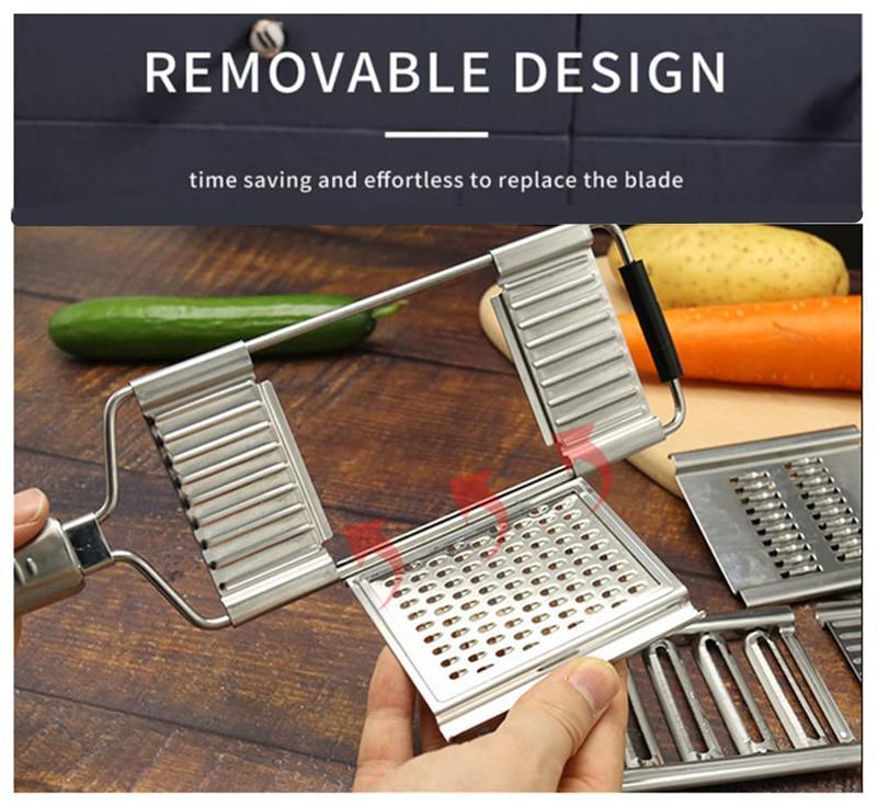 Stainless Steel 4-in-1 Multi-Slice Peeler Kitchen Utensil, 4 Adjustable Blades for Various Vegetables, Ideal Christmas & New Year Gift, Utensils