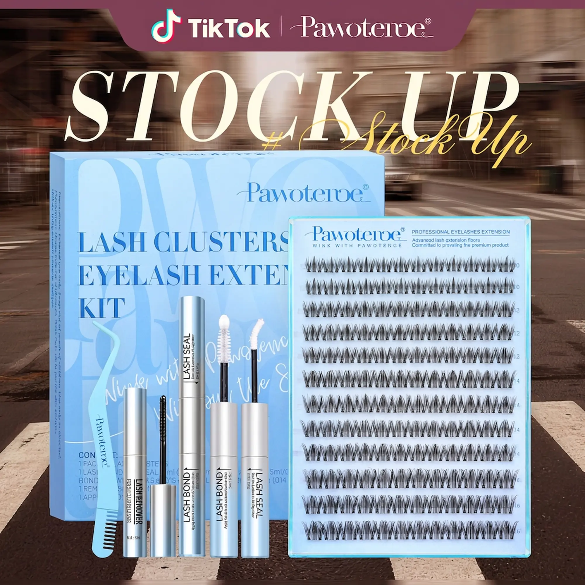Pawotence 0.03mm Nature Lash Clusters - D Curl Spider Lashes for Adults, Comfortable Super Soft Thin Band, Long Lasting Dramatic DIY Extensions for Clean Makeup Beginners