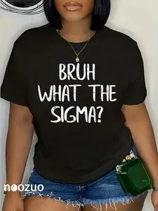 100% Cotton Bruh What The Sigma Funny Saying Meme Men Boys Youth T-Shirt