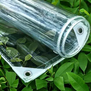 Clear Tarp Heavy Duty Waterproof 14mil Thicken Clear Tarps with Grommets for Outdoor Garden Rainproof Covering Henhouse Porch Canopy Plant Camping Coldproof Heat Preservation Visibility Housing