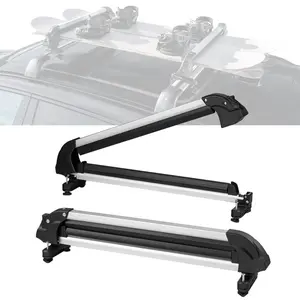 VEVOR Ski and Snowboard Roof Rack, 31.7-Inch Universal Ski Rack for Car Roof Fit Most Crossbars, Carry up to 6 Pairs of Skis or 4 Snowboards, Aluminum Snowboard Ski Rack with Lock Rubber Padding