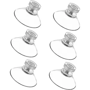 6pcs Suction Cup Glass Suction Pads 41mm Clear PVC Plastic Sucker Pads Without Hooks Extra Strong Adhesive Suction Holder