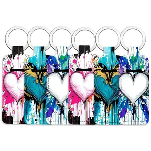 6 pcs love Pattern Lipstick Storage Bag Set for Women - Portable Outdoor Lipstick Pendant Heart Shaped Keychain Accessory Bag Charms - Portable, Elastic, and Compact Design, Suitable for Both Men and Women - Perfect for Home and Travel