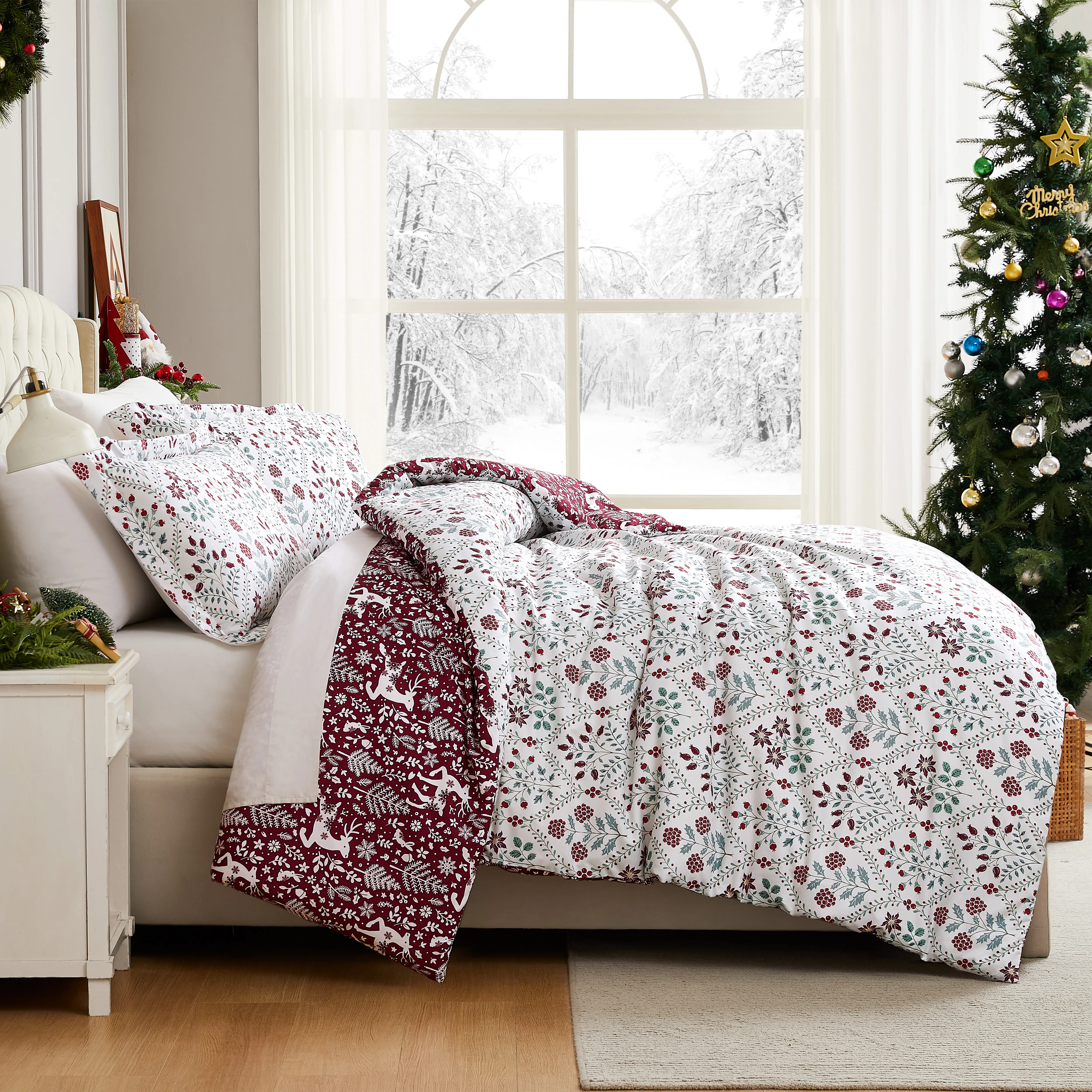 Holiday Harmony Reversible Duvet Cover Set