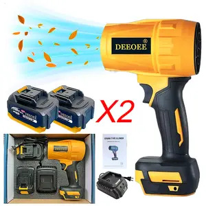 DEEOEE Cordless Turbo Jet Leaf Blower – High-Power Brushless Motor, Violent TurboFan for Car Drying Cordless Turbo Super Power Air Duster, Handheld Powerful Dryer for Car Dust Cleaning,Car Drying after Wash, Snow Removal, Outdoors BBQ