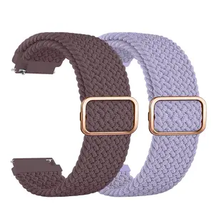 Braided Nylon Watch Band, 2 Counts Quick Release Replacement Wristband, Adjustable Stretchy Strap Fabric Band for Men Women, Adjustable Buckle Straps