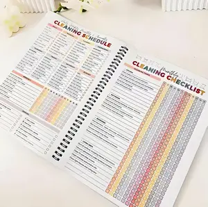Home Cleaning Planner Organizer - Pre-Filled, Leakproof Paper, Letter Size, Spiral Bound with Hand-Drawn Icons, Family Chore Chart, Spring Cleaning Checklist, 2026 Summervibes Gift for Best Friend, Gift Ideas for Housewarming & Teacher Appreciation