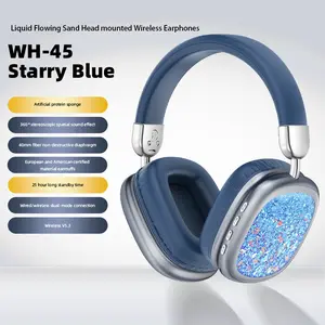 Starry Blue WH-45 Wireless Headphones Lightweight Portable Scratch-Resistant Ear Cushion Covers for Mobile Phones Computers MP3 Players Outdoor Sports Office Use Audio Electronic tiktokshopcreatorpicks headphones bluetooth Headset