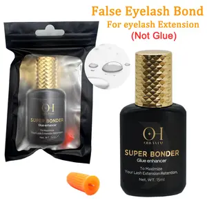 (Not Glue)15ml Lash Bonder - Long-Lasting Bonding, Fast-Curing Cosmetic Eyelash Extension Glue, Speed Up EyeLash Glue Dry, Alcohol-Free Formula, Glue Enhancer, with Applicators for Home Use - Compatible with All lash Extensions, Enhanced Lash Look.