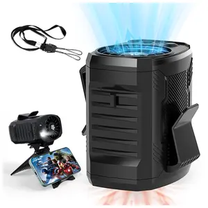 Portable Rechargeable Fan with Dual LED Lights & 16H Runtime, 4-Speed 10000RPM Turbo Cooling Wearable Waist/Neck Fan for Jobsite, Camping, Emergencies