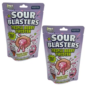 Sour Blasters Triple Berry Flavored Sour Gummies - Blueberry Storm Flavor Sour Gummies 2 Packs Each 5.29 Oz • Sour Blasters  • Super Sour Burst • Juicy Filled Candy • Intense Flavor Explosion