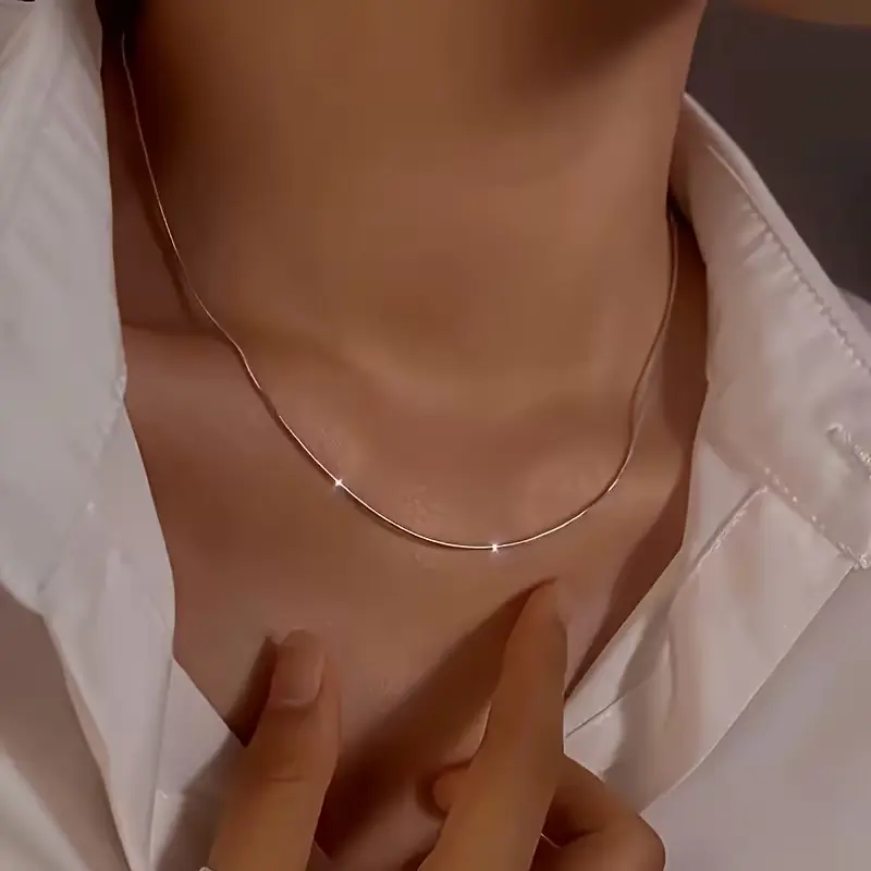 S925 Silver Minimalist Necklace for Women, Elegant All-Season Jewelry for Parties, Festivals, and Daily Wear, Suitable For All Seasons