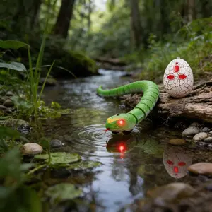 Realistic RC Snake Toy - Rechargeable Remote Control Slithering Snake with Smart Obstacle Avoidance & Infrared Controller, Interactive Moving Prank Gag Gift for Kids, Cats, Dogs & Halloween
