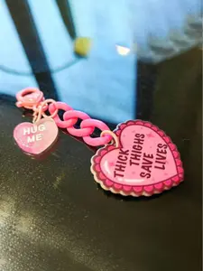 Cute Heart Shaped Keychain, Fashionable Acrylic Keychain for Women & Men, Trendy All-match Keychain for Birthday Gift