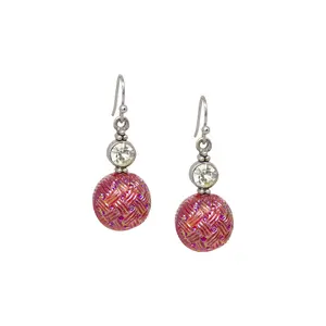 Sparkling Red Baubles & AB Crystals Drop Earrings