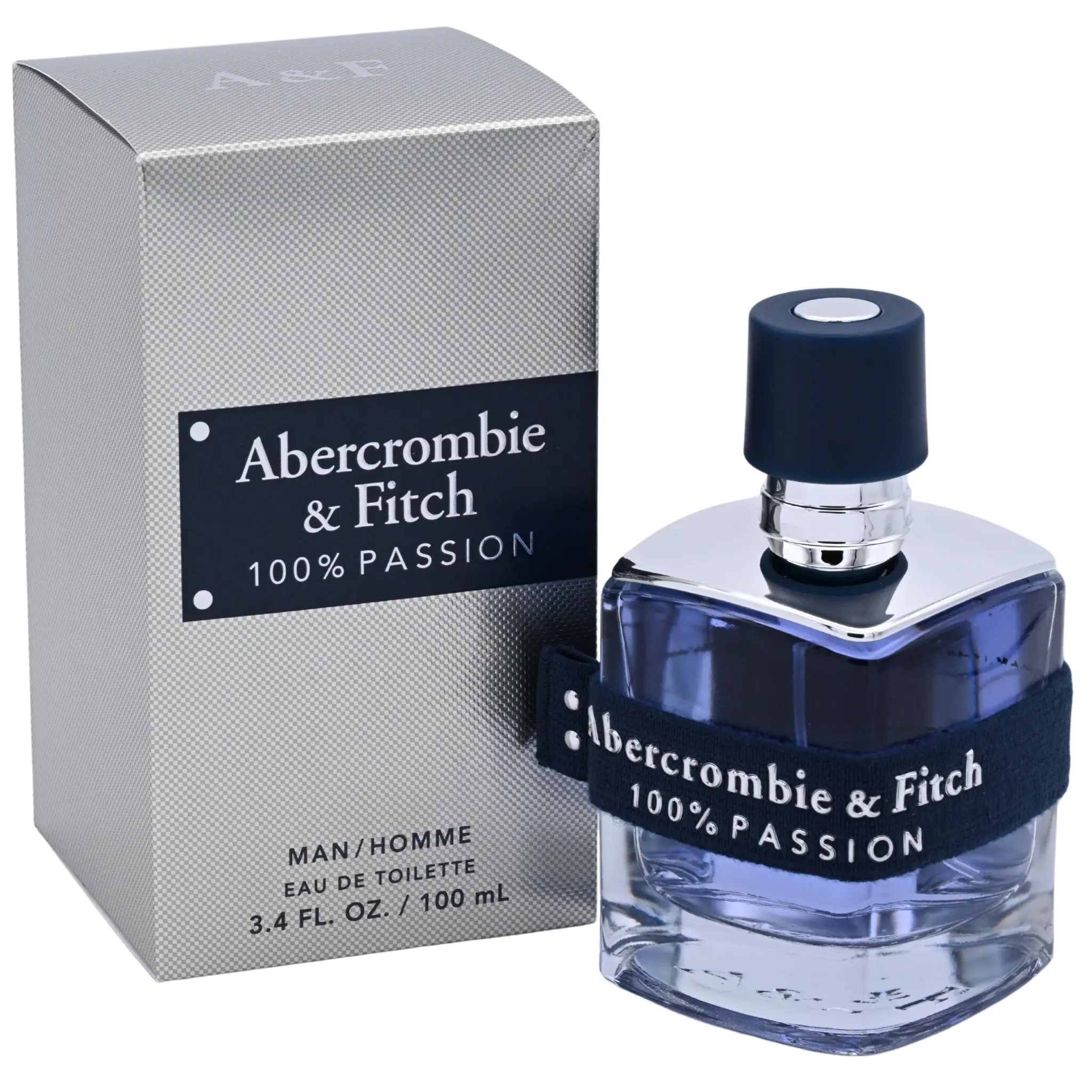 Abercrombie & Fitch 100% Passion Men's Eau de Toilette (EDT) Spray, EDP Spray Cologne, 3.4 oz/100 ml