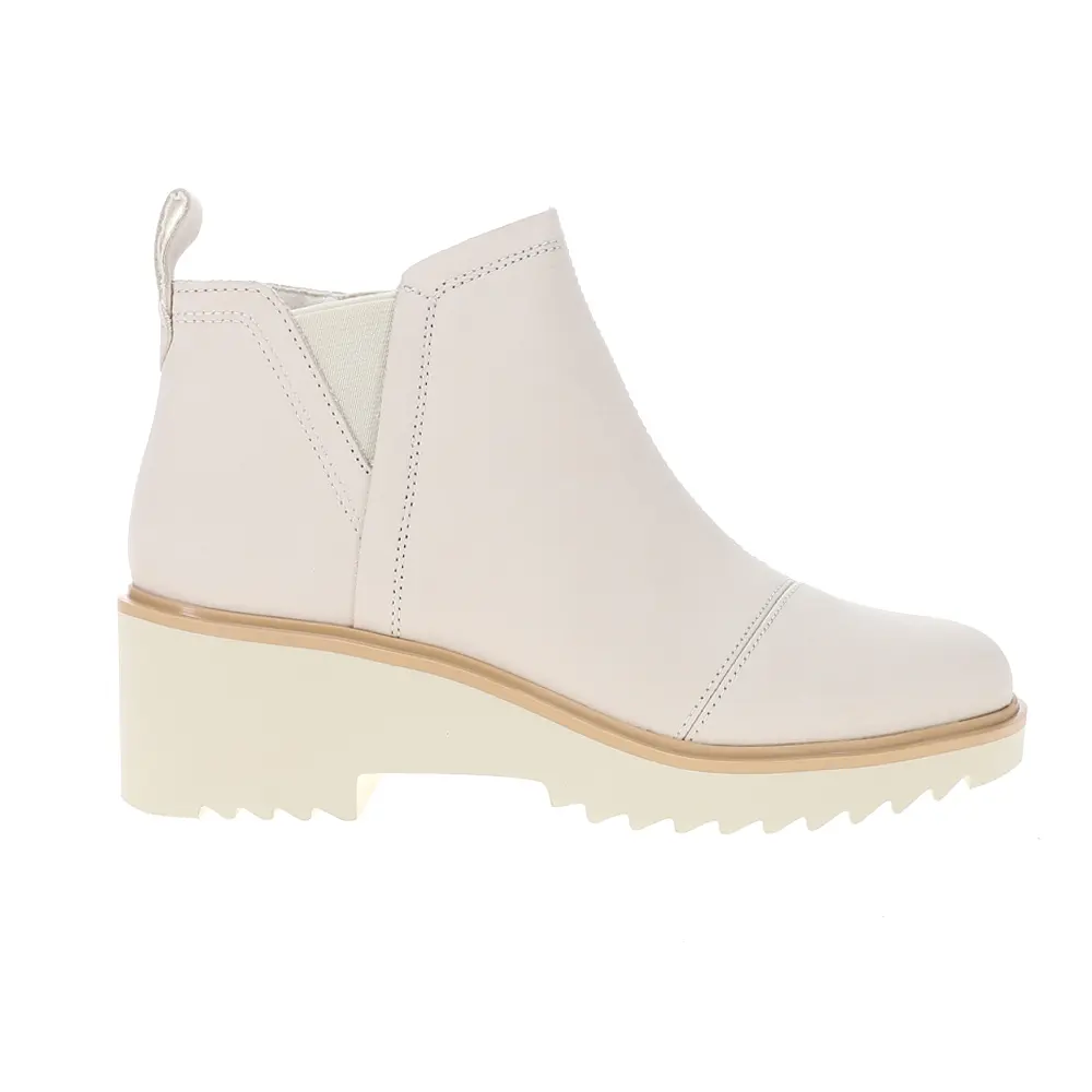 TOMS Womens Maude Zippered  Casual Boots Ankle Mid Heel 2-3" - Off White